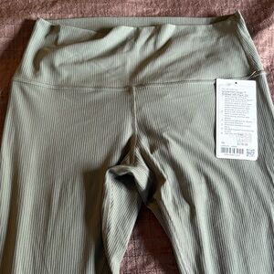Lululemon Athletica Ribbed High-Rise Pants in Olive